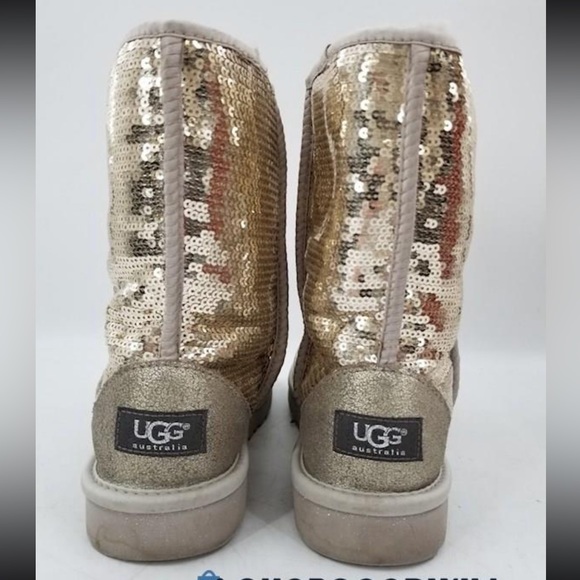 UGG Classic Gold Sequin Ankle Boots - Picture 16 of 16